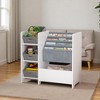 Mshliw 4-Tier Kids Bookshelf and Toy Storage Organizer with 3 Fabric Drawers, Book Display Rack for Playroom, Nursery, or Bedroom - 3 of 4
