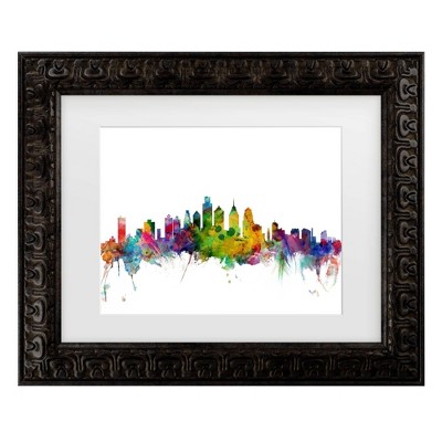 Trademark Fine Art Michael Tompsett Philadelphia Pennsylvania Skyline Matted Framed Art