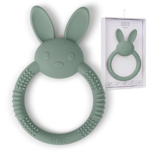 Silicone Baby Bunny Teething Toys - Cute Animal Shaped Teething Relief for 0-6 Months, Easy to Clean Teether Ring - Newborn Essentials - 1 of 4