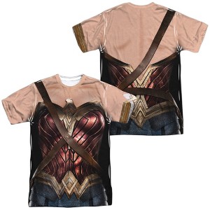Popfunk Justice League Movie Wonder Woman Uniform Front-Back Print Adult Sublimated Costume T-Shirt - 1 of 4