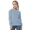 Girls Pullover Sweater Cable Knit Crew Neck Long Sleeve Sweater Knit Tops,Lake Blue - L - 3 of 4