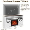 Electric Fireplace TV Stand for 65TV,Farmhouse Entertainment Center with Storage Cabinets,Modern Media Console Table with Sliding Barn Doors - 3 of 4