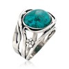 Ross-Simons Oval Turquoise Floral Ring in Sterling Silver - 3 of 4