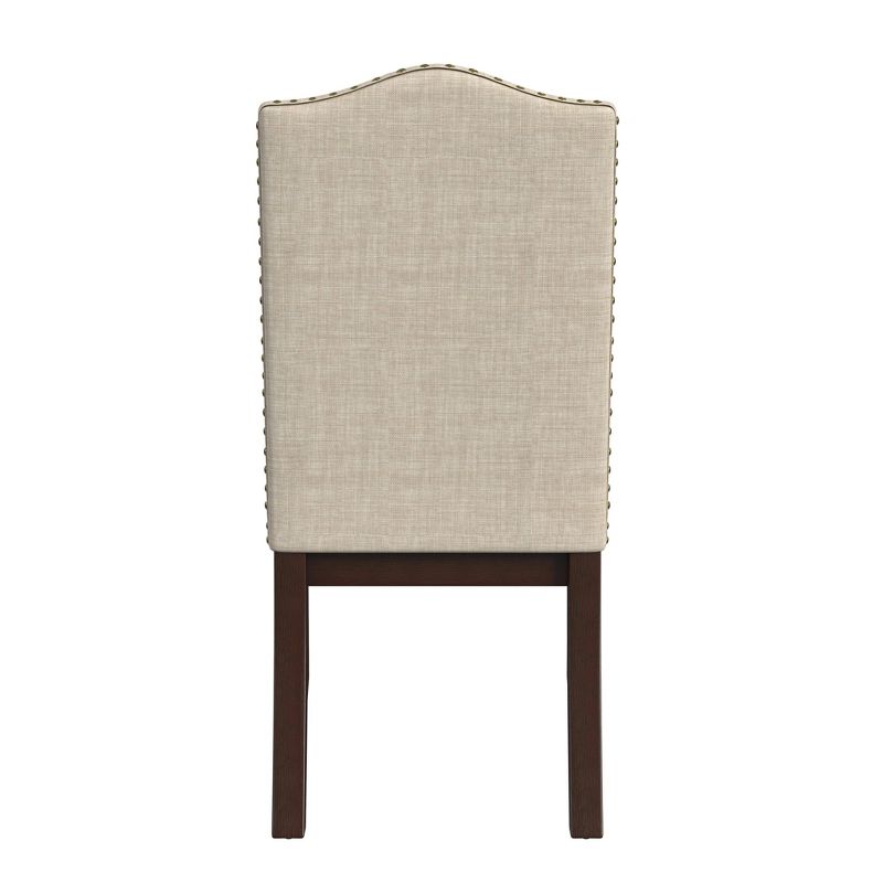 Set of 2 Scalloped Back Dining Chairs Beige - HomePop, 5 of 13
