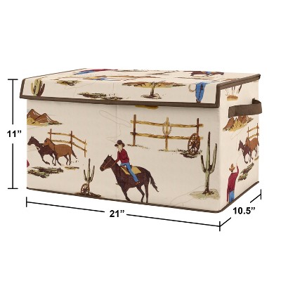 Wild West Cowboy Multicolor Fabric Storage Toy Bin