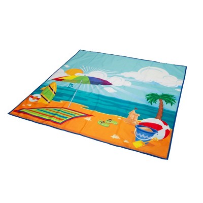 Pacific Play Tents Kids Water Resistant Seaside Beach Mat Ground Cover 56 In x 56 In