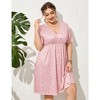 LXT-Plus Size Summer Dress A-Line Swing Floral Party Midi Dresses - 4 of 4