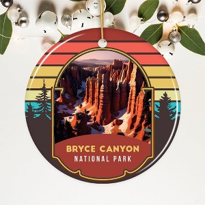 Bryce Canyon National Park Retro Style Ornament, Utah Tourist Attraction and Gift| OrnamentallyYou - 1 of 4