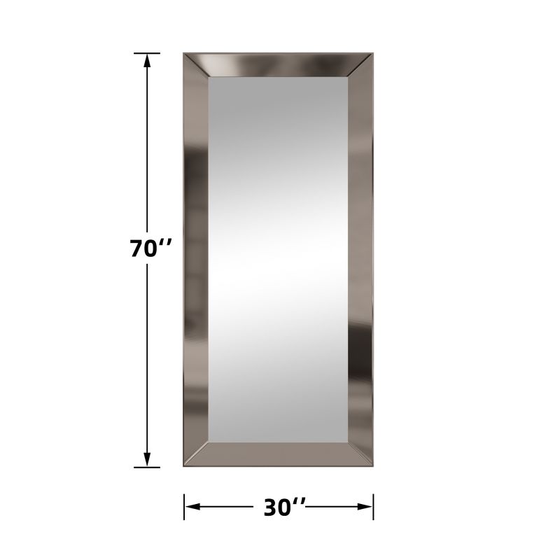 Neutypechic PS Framed Rectangle Full-length Mirror Decorative Wall Mirror Large Wall Mirror - 70"x30", Silver, 4 of 7