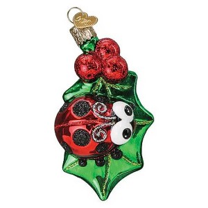 Old World Christmas 4.0 Inch Holly Ladybug Symbol Of Luck Berries Tree Ornaments - 1 of 3