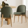 9-Piece Oval Dining Table Set, Modern Wood Table in Black or Oak with 8 Upholstered Dining Chairs, Perfect for Kitchen & Dining Room- Maison Boucle - 2 of 4