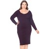 Women's Plus Size Long Sleeve Destiny Sweater Dress - White Mark - 2 of 3