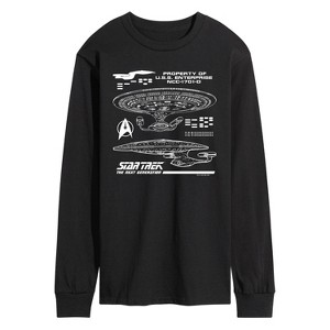 Men's - Star Trek - Next Gen Schematic Long Sleeve Graphic T-Shirt - 1 of 4