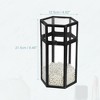 Unique Bargains Faux Pearl Decor Clear Dustproof Glass Makeup Brush Holder with Lid 1 Pc - 3 of 4