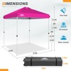 EAGLE PEAK 6.6x6.6 Pop Up Canopy Tent Instant Outdoor Canopy Easy Set Up Straight Leg Folding Shelter with Wheeled Bag, 8 Stakes and 4 Ropes - 3 of 4