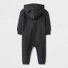 Baby Halloween Cat Hooded Romper - Cat & Jack™ Black - 2 of 4