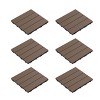 Interlocking Deck Tiles - 6-Pack Wood Plastic Composite Patio Tiles - Outdoor Flooring for Balcony, Porch, and Garage by Pure Garden (Brown) - 4 of 4