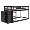 NicBex Twin Over Twin/Full Over Full Bunk Bed with Built-in Design and Fence,Loft Bed with 4 Drawers and 3 Shelves for Bedroom,White/Gray/Espresso - 4 of 4