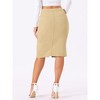 INSPIRE CHIC Women's High Waist Split Hem Casual Denim Pencil Skirt - 4 of 4