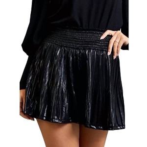 Women's Smocked Elastic Waist Pleated Shorts - GLAM - 1 of 2