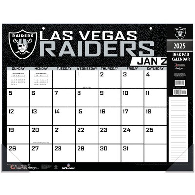 NFL Las Vegas Raiders 2025 22"x17" Desk Calendar