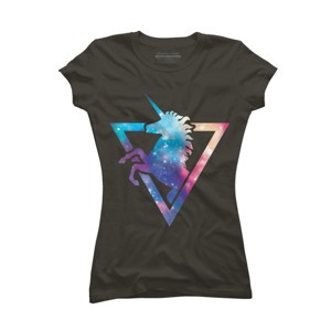 Junior's Design By Humans Galaxy Unicorn By Retkikosmos T-Shirt - 1 of 3