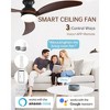 52 Inch High CFM Ceiling Fan with Lights 3 Wood Blades Smart Ceiling Fan with Remote and App Controls ETL Quiet DC Motor 6 Speed Timing - 2 of 4