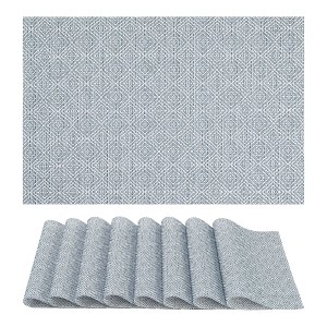 REGALWOVEN Farmhouse Placemats Set of 8 Plastic Placemats for Dining Table Decor Indoor Washable Kitchen Table Mat with Pattern - 1 of 4