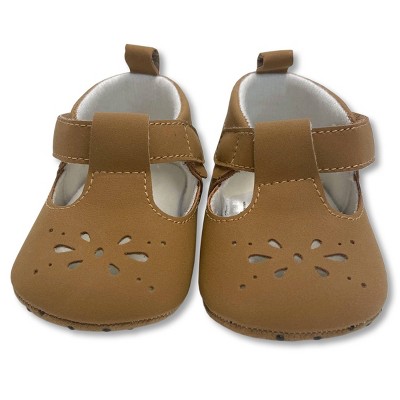 Image of Baby Girls' Crib Shoes - Cat & Jack™ Brown 0-3M