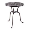 Costway 24" Round Cast Aluminum Table Patio Dining Bistro Table with 2 Inch Umbrella Hole - 2 of 4