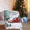 Lomsoe Christmas Throw Blanket Country Rustic Red Plaid Truck with Tree Design Soft Flannel Throw Blanket for Couch Bed Sofa. - 2 of 4