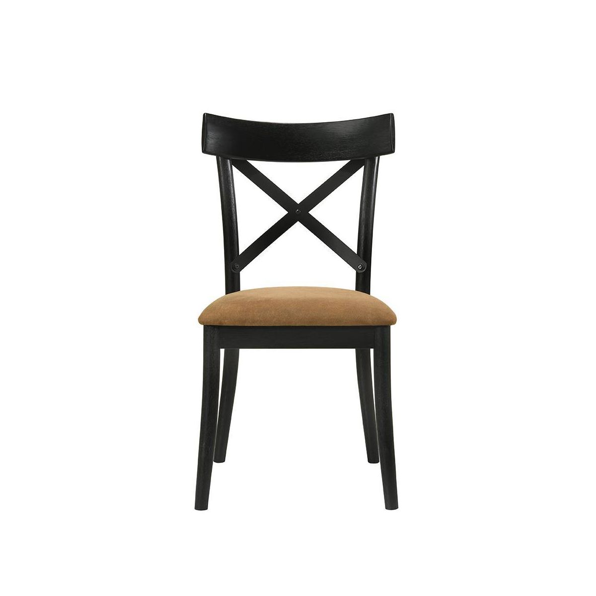 20" Hillary Dining Chair Brown Leather Aire, Walnut and Black Finish - Acme Furniture - thumbnail 5