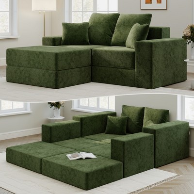 GYIIYUO 75" Modular Sectional Sofa, L-Shape Cloud Boneless Couch, Upholstered Couches for Living Room Bedroom, No Assembly Require