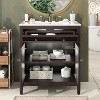KWPZQEB 30" Bathroom Vanity with Ceramic Sink, Vanity Cabinet with Textured Glass Doors, Tip-Out Tray & Adjustable Shelf, Floor Storage Cupboard - 2 of 4