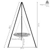 Sunnydaze Outdoor Camping or Backyard Steel Tripod Fire Pit Cooking Grilling BBQ Grate - 22" - Black - 3 of 4