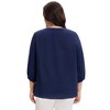 Women's Plus Size Tie Crew Neck 3/4 Ruffle Sleeves Work Office Chiffon Blouses - Agnes Orinda - 4 of 4