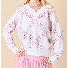 Women's FLORAL BOW VNECK SWEATER - Mainstrip - 4 of 4