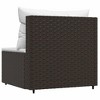 vidaXL Patio Middle Sofa Brown with Cream Cushions - 4 of 4