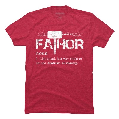 Men's Design By Humans Viking Mightier Hero Fa-Thor Dad By EijhaBuddha T-Shirt