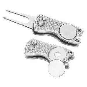 Unique Bargains Foldable Metal Magnetic Ball Marker Golf Divot Repair Tool 2 Pcs - 1 of 4