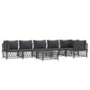 vidaXL Modern Outdoor Lounge Set - Anthracite Steel 7-Piece Modular Patio Furniture with Dark Gray Cushions and High-Density Foam Filling - 3 of 4