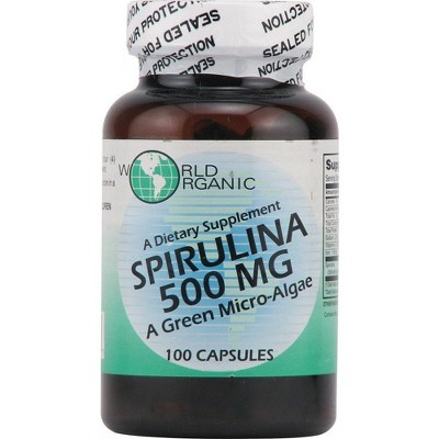 Spirulina 500mg by World Organics  -  100 Capsule
