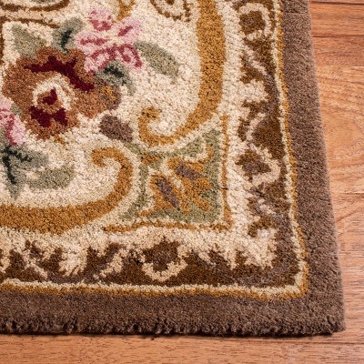 Ivory Elegance Hand-Tufted Wool Rectangular Area Rug - 54" x 16"