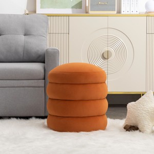 Round Ottoman,Donut Ottoman,Shoe Changing Bench,Upholstered Ottoman,Entryway Stool,Footstool Ottoman -Cuddlewood - 1 of 4