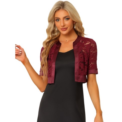 Burgundy bolero jacket hot sale for wedding