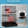 FDW 52in Multi-Level Cat Cage Cat Enclosure Cat House Cat Litter Bod with Hammock Ramp & Storage Drawers Large Indoor Cat Playpen Cat Kennel Black - 3 of 4