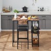 Bar Table Set for 2 with Footrest, Kitchen Dining Table with 2 Upholstered Chairs, Small Space Counter Height Barstools for Counter Bar, Sturdy and Durable, Easy to Assemble - 4 of 4