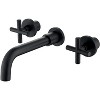 PAGED Bathroom Faucets Double Handle Bathroom Sink Faucet Wall Mount Vanity Faucet with Brass Ceramic Disc Cartridge System - 4 of 4