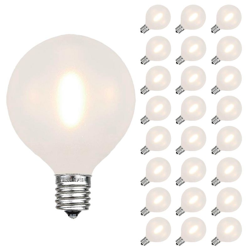 Novelty Lights Plastic G40 Globe Hanging LED String Light Replacement Bulbs E12 Candelabra Base 1 Watt, 1 of 10