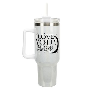 Elanze Designs I Love You to The Moon and Back Stars 40 oz. Stainless Steel, Large Water Bottle Coffee Mug, Spill & Leak Resistant, Thermal Travel - 1 of 1